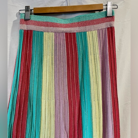 Anthropologie Find Me Now Metallic Striped Knit Maxi Skirt Size XS - Picture 5 of 8